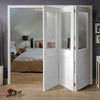 Three Folding Doors & Frame Kit - Suffolk 3+0 - Clear Glass - White Primed