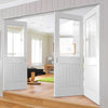 Three Folding Doors & Frame Kit - Suffolk 2+1 - Clear Glass - White Primed