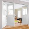 Three Folding Doors & Frame Kit - Suffolk 2+1 - Clear Glass - White Primed