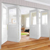 Bespoke Thrufold Suffolk White Primed Glazed Folding 3+3 Door