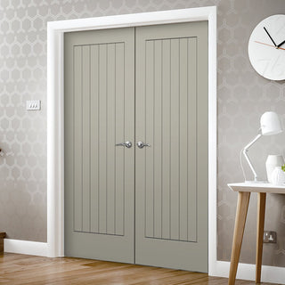 Image: Prefinished Bespoke Suffolk Flush Door Pair - Choose Your Colour