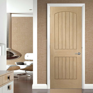 Image: Fire Rated Sussex Oak Door - 30 Minute Fire Rated - Lining Effect Both Sides