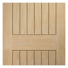 Double Sliding Door & Wall Track - Sussex Oak Doors - Lining Effect Both Sides - Unfinished