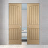 Sussex Oak Absolute Evokit Pocket Double Pocket Door - Lining Effect Both Sides