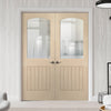 Prefinished Sussex Oak Door Pair - Clear Glass - Lining Effect Both Sides - Choose Your Colour