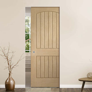 Image: Sussex Oak Absolute Evokit Pocket Door - Lining Effect Both Sides