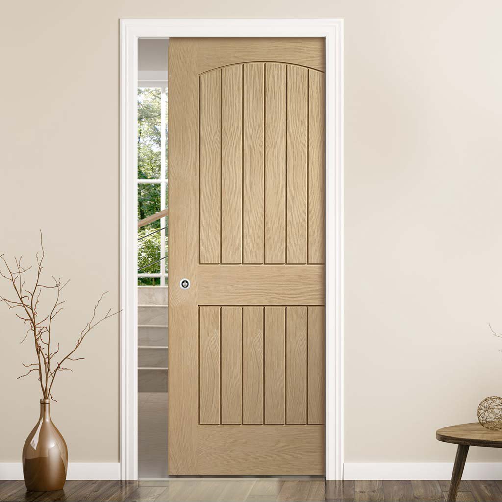 Sussex Oak Single Evokit Pocket Door - Lining Effect Both Sides