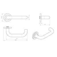Steelworx SWL1190 Nera Lever Latch Handles on Round Rose