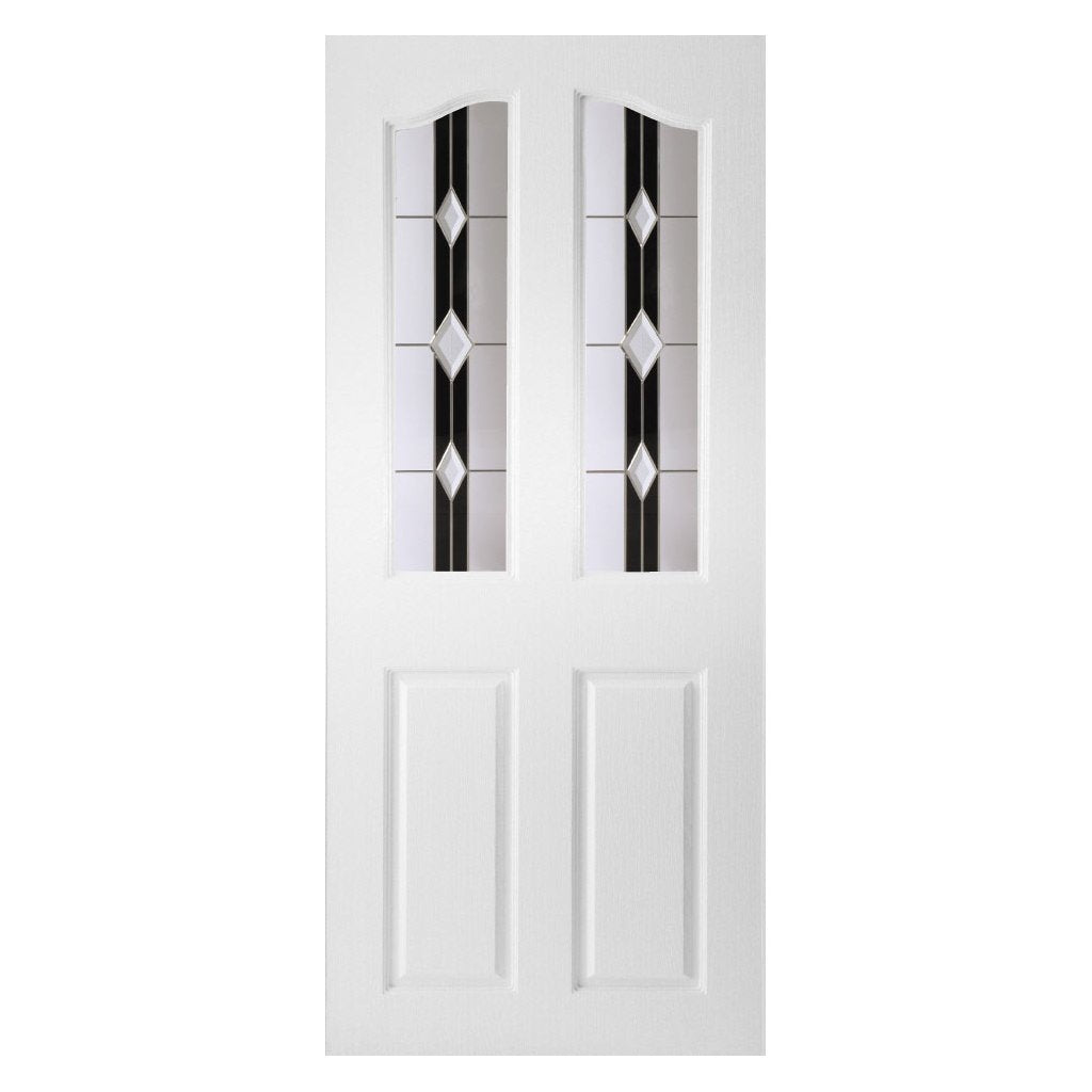 Swept Top Grained PVC Door Pair - Ebony Jet Style Glass