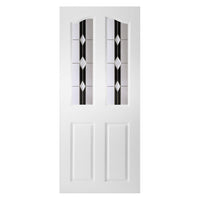 Swept Top Grained PVC Door Pair - Ebony Jet Style Glass