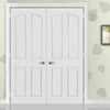Swept Top Lightly Grained PVC 4 Panel Door Pair
