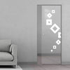 Geometric Swirl 8mm Clear Glass - Obscure Printed Design - Single Absolute Pocket Door