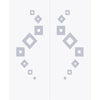 Double Glass Sliding Door - Geometric Swirl 8mm Obscure Glass - Clear Printed Design with Elegant Track