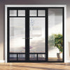 Room Divider - Handmade Eco-Urban® Sydney Door Pair DD6417C - Clear Glass - Premium Primed - Colour & Size Options