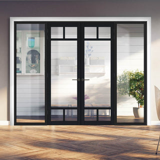 Image: Room Divider - Handmade Eco-Urban® Sydney with Two Sides DD6417C - Clear Glass - Premium Primed - Colour & Size Options