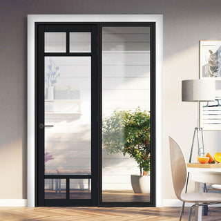 Image: Room Divider - Handmade Eco-Urban® Sydney Door DD6417C - Clear Glass - Premium Primed - Colour & Size Options