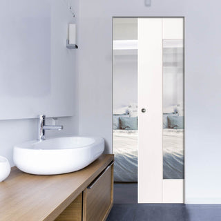 Image: Axis Absolute Evokit Pocket Door - Clear Glass - White Primed