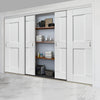 Four Sliding Wardrobe Doors & Frame Kit - Eccentro White Primed Door