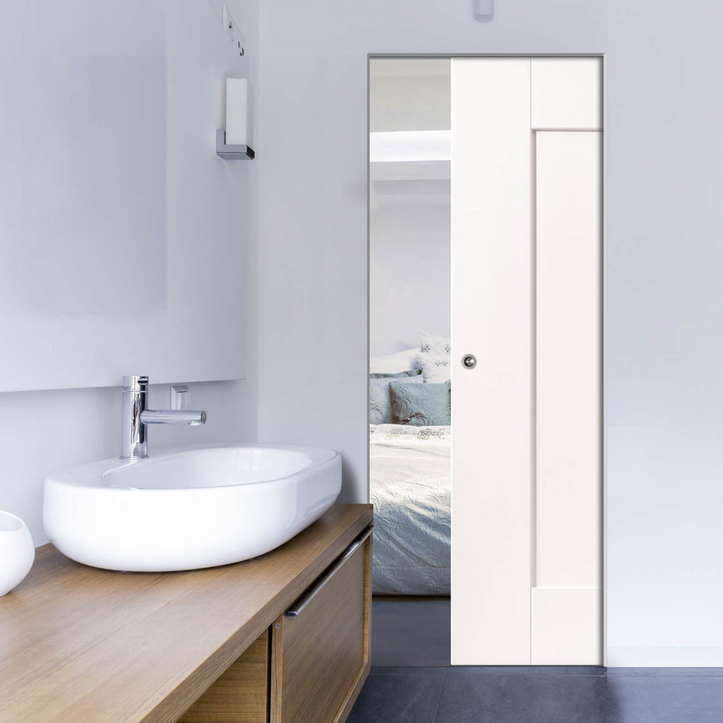 Axis Panelled Absolute Evokit Pocket Door - White Primed