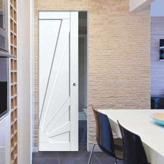 Image: Calypso Aurora Shaker Absolute Evokit Pocket Door - White Primed