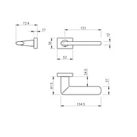 Tupai Rapido RetaLine Tavira Designer Lever on Long Rose - Satin Chrome