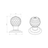 AC020  Delamain Ice Facetted Crystal Mortice Knob Handles - 2 Finishes