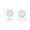 AC020  Delamain Ice Facetted Crystal Mortice Knob Handles - 2 Finishes