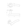 Steelworx CSL1193 Lever Latch Handles on Sprung Rose - 2 Finishes