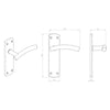 Steelworx CSLP1163B Curved Lever Handles on Latch Backplate