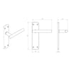 Steelworx CSLP1164B T-Bar Lever Handles on Latch Backplate - 2 Finishes