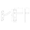 Steelworx CSLP1167P Arched Lever Lock Handle - Satin Stainless Steel