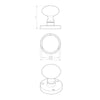 M35 Mushroom Mortice Knob Handles - 2 Finishes