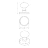 M35 Mushroom Mortice Knob Handles - 2 Finishes