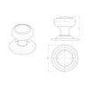 External M51 Centre Knob Front Door Handle Pack - Chrome Finish