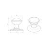 External M60 Round Centre Knob Front Door Handle Pack - Chrome Finish