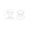 External M60 Round Centre Knob Front Door Handle Pack - Brass Finish