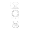 External M61 Centre Knob Front Door Handle Pack - Brass Finish