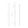 External 1800mm T Bar Pull Front Door Handle Pack - Satin Stainless Steel