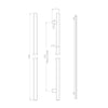 External 1800mm T Bar Pull Front Door Handle Pack - Satin Stainless Steel