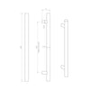 External 600mm T Bar Pull Front Door Handle Pack - Satin Stainless Steel