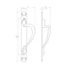 PF109 Laurin Pull Handle, Left or Right Handed, 375x45mm - 2 Finishes
