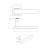 Steelworx SSL1403 Lever Latch Handles on Square Sprung Rose