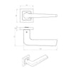 Steelworx SSL1404 Lever Latch Handles on Square Sprung Rose