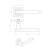 Steelworx SSL1405 Lever Latch Handles on Square Sprung Rose