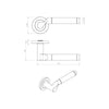 Steelworx SWL1009DUO Lucerna Lever Latch Handles on Round Rose