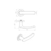 Steelworx SWL1132 Berlino Lever Latch Handles on Round Rose