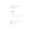 Steelworx SWL1161 Lubecca Lever Latch Handles on Round Rose