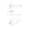 Steelworx SWL1165 Scimitar Lever Latch Handles on Round Rose - Satin Stainless Steel