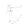 Steelworx SWL1168 Parigi Lever Latch Handles on Round Rose