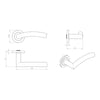 Steelworx SWL1196 Dresda Lever Latch Handles on Round Rose